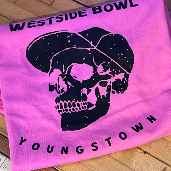 Pink Shirt with Black Skull Print